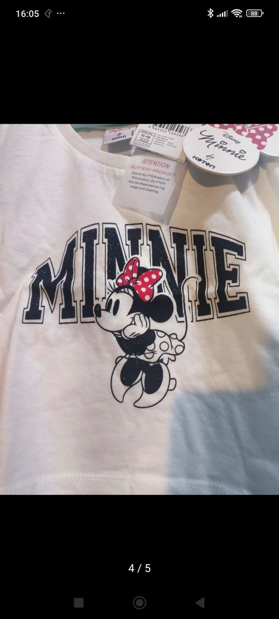 Koton 11-12yaş Beyaz Minnie Mouse Kız Tişörtü - Görsel 4