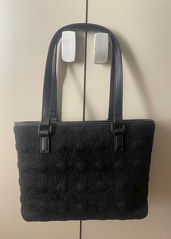 Siyah Deri Nakışlı Kadın Çanta - Görsel 2