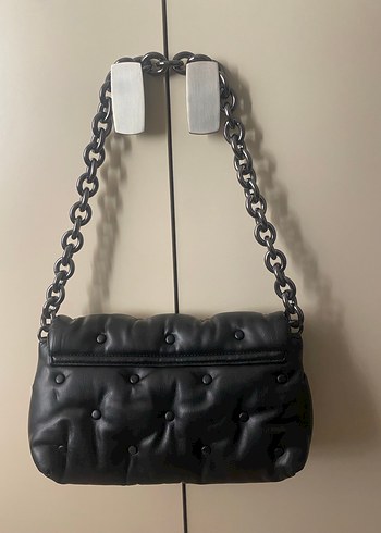 Zincir Detaylı Siyah Deri Kadın Çanta - Görsel 2
