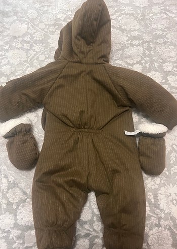 Zara Kahverengi Kürklü Bebek Erkek Tulumu astronot mont - Görsel 4