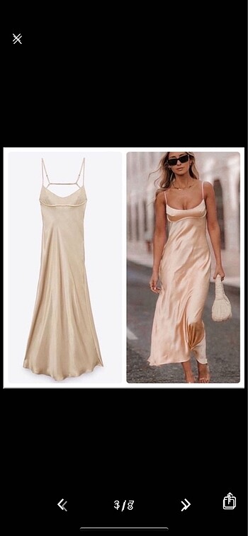 Zara saten elbise