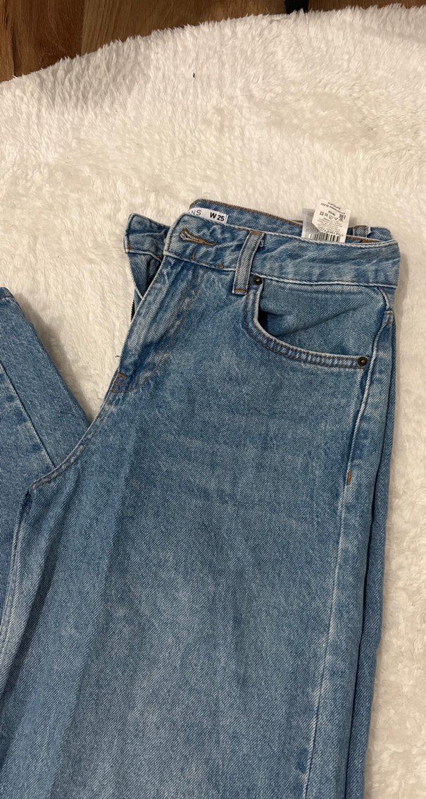 Kadın Mavi Rahat Kesim Midi Kot Pantolon - Görsel 2