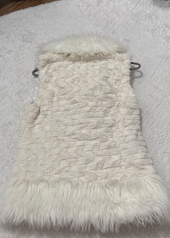 Beyaz Kürklü Bohem Kadın Yelek - Görsel 3