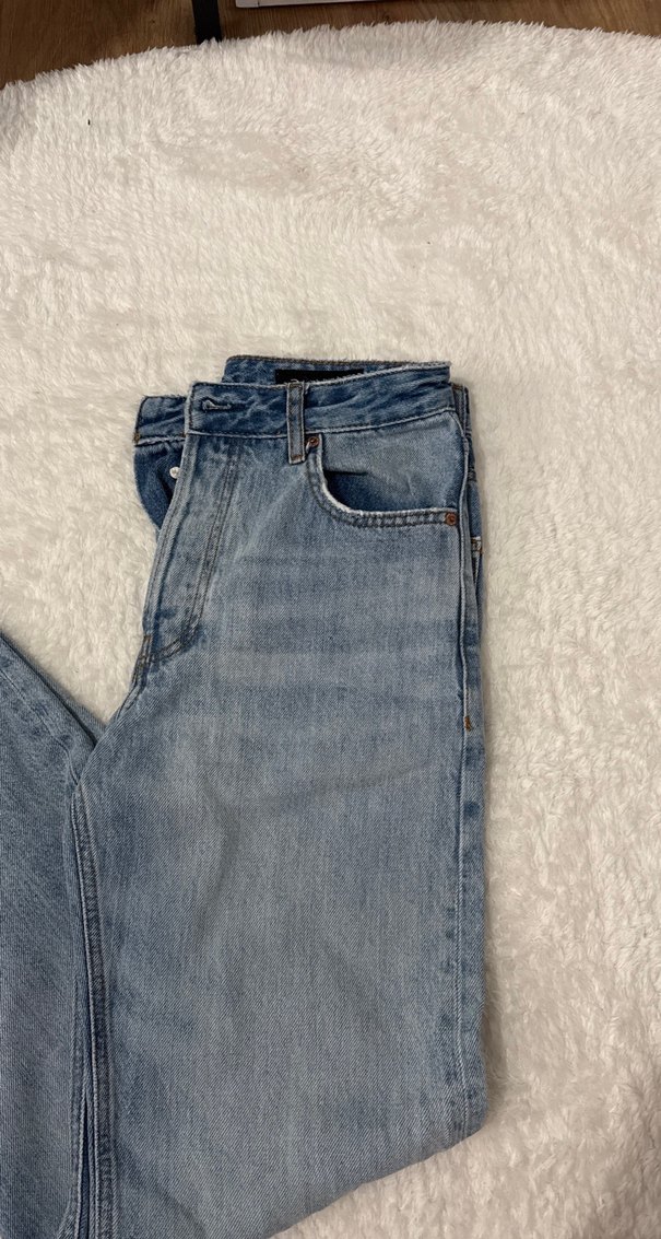 Gri Rahat Kesim Midi Denim Kadın Jean - Görsel 2