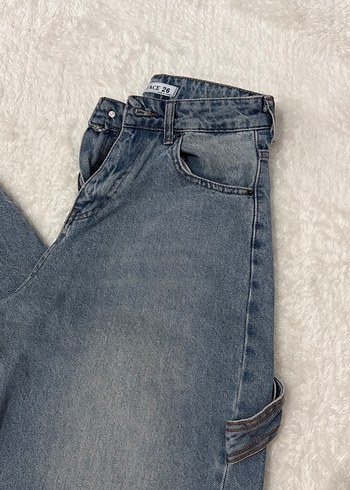 Kadın Mavi Bol Kesim Midi Jean - Görsel 2