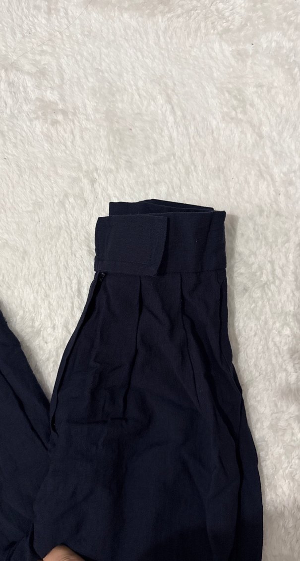 Lacivert Salaş Kadın Kumaş Pantolon - Görsel 2