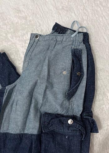 Gri Lacivert Bol Kesim Kot Pantolon - Görsel 2