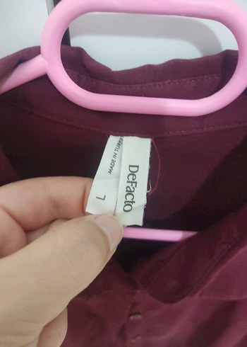 l Beden Bordo Düğmeli Uzun Kollu Kadın Gömlek