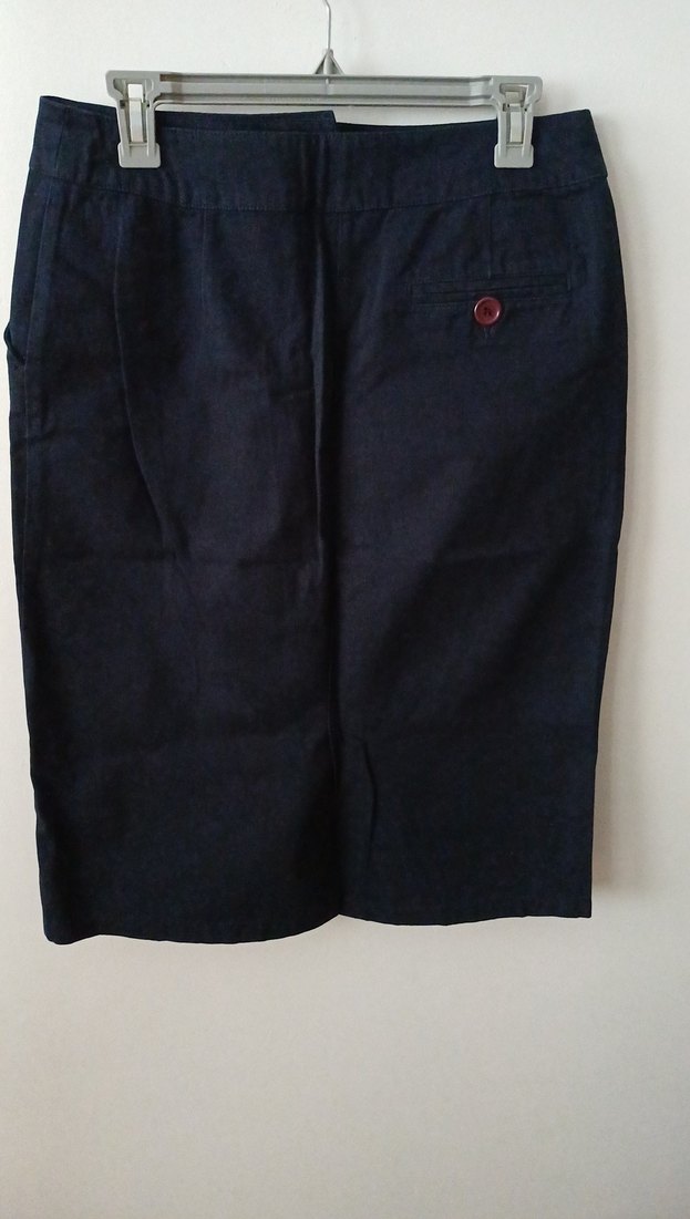 Kadın Lacivert Dar Kesim Midi Kalem Etek - Görsel 2