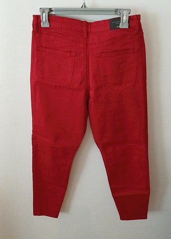 Kırmızı Midi Kadın Kumaş Pantolon - Görsel 2