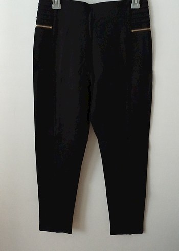 Zara Siyah Fermuarlı Midi Kadın Tayt - Görsel 2