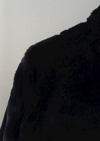 Lacivert Midi Kadın Suni Kürk Kaban - Görsel 3