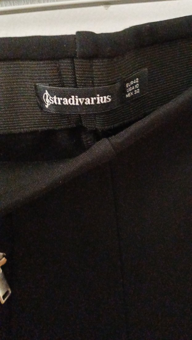 Siyah Fermuarlı Dar Kesim Kumaş tayt - Görsel 3