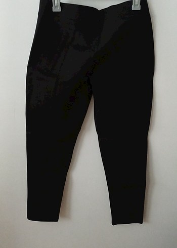 Düğmeli Siyah Denim Kadın Tayt - Görsel 2