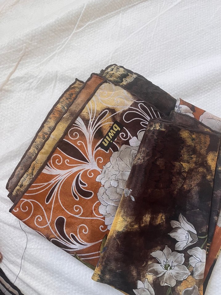 Bohem Tarz Kahverengi Desenli eşarp - Görsel 2