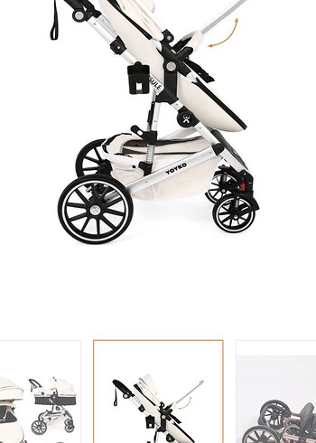 Beyaz Çok Fonksiyonlu Bebek Arabası - Görsel 7