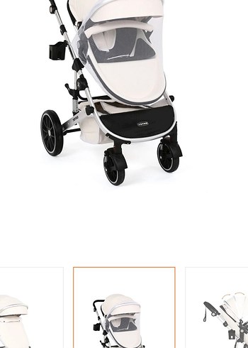 Beyaz Çok Fonksiyonlu Bebek Arabası - Görsel 6