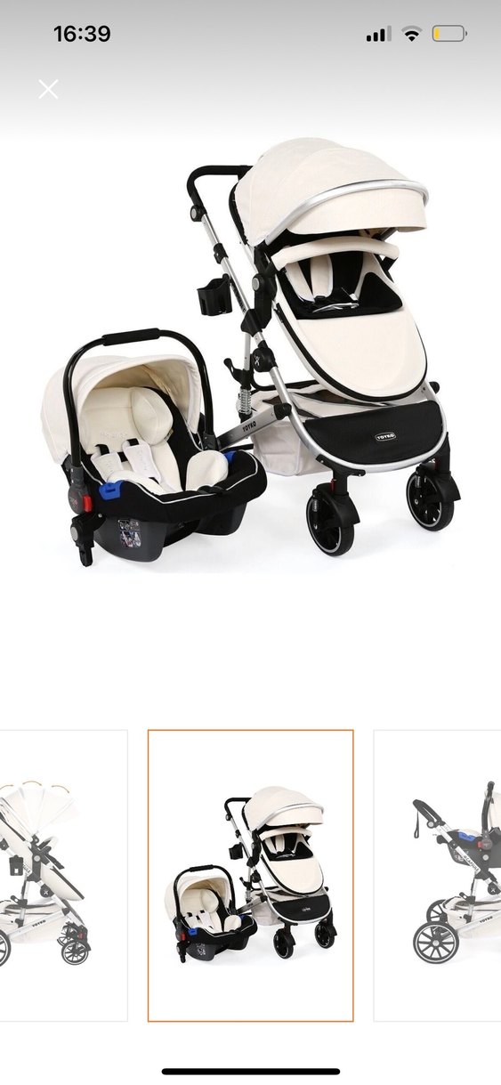 Beyaz Çok Fonksiyonlu Bebek Arabası - Görsel 3