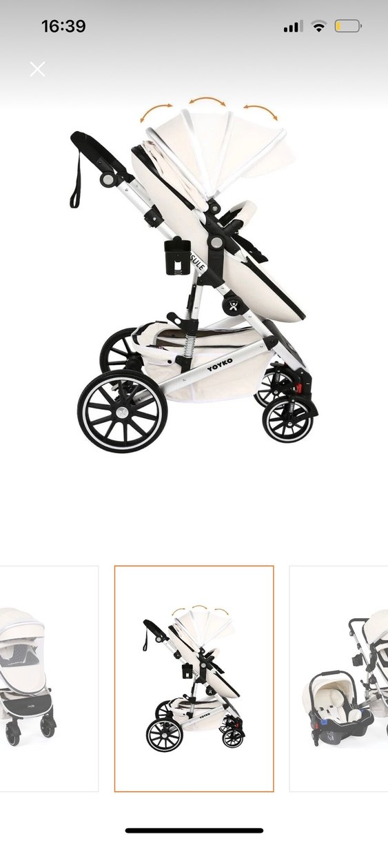 Beyaz Çok Fonksiyonlu Bebek Arabası - Görsel 4