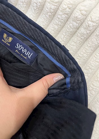 Lacivert  adam Pilili Kumaş Pantolon - Görsel 3