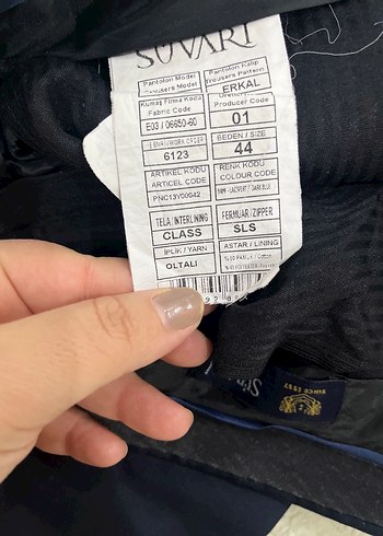 Lacivert  adam Pilili Kumaş Pantolon - Görsel 2