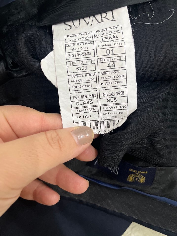 Lacivert  adam Pilili Kumaş Pantolon - Görsel 2