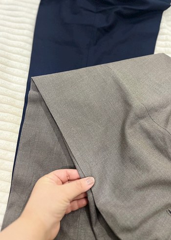 Adam Gri Kumaş Kemerli Pantolon - Görsel 3