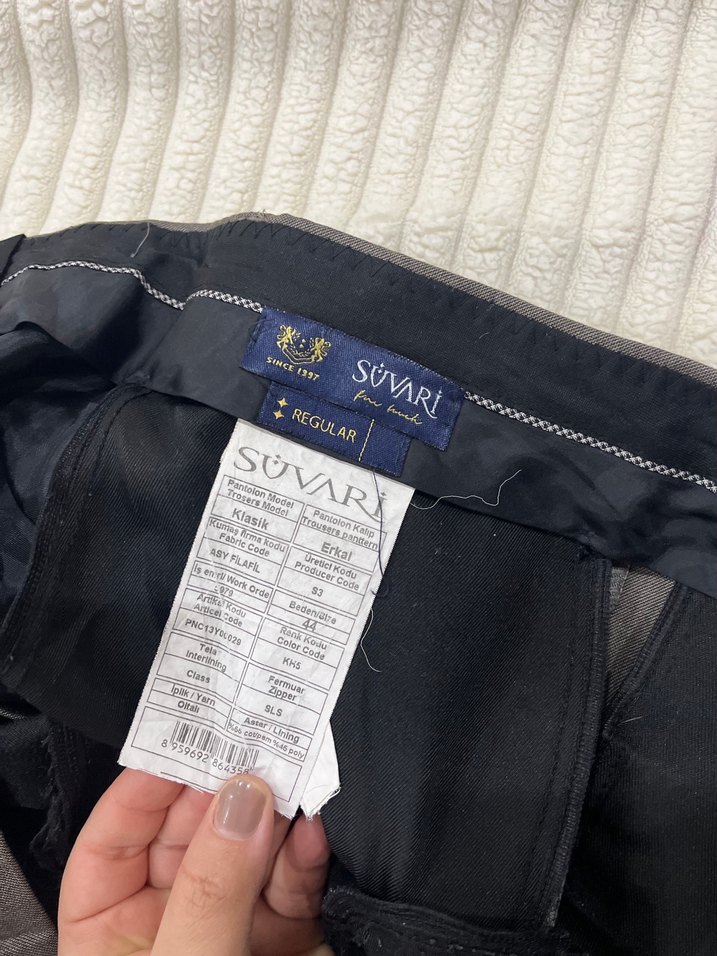 Adam Gri Kumaş Kemerli Pantolon - Görsel 2