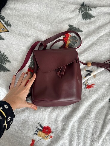 Bordo mini sırt çantası