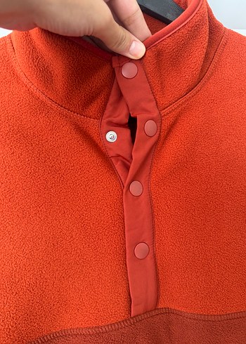 xl Beden Çıtçıtlı Koyu Kırmızı Erkek Polar Sweatshirt