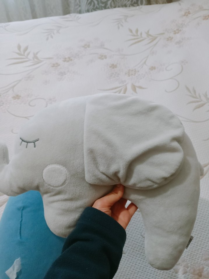 Gri Fil ve Roket Desenli dekoratif minder - Görsel 3