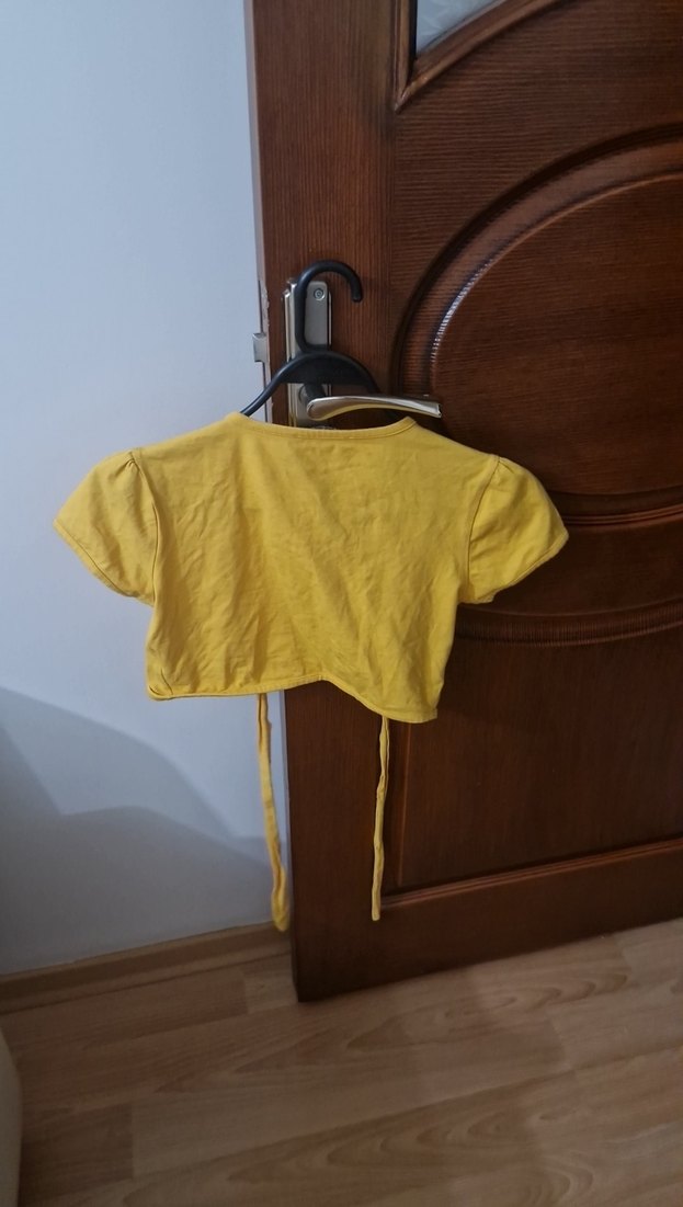 Kız Çocuk Sarı Kısa Kollu Kemerli Bolero - Görsel 2