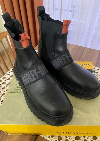 Harley Siyah Kadın Biker Botlar, Tokalı, Kalın Topuklu - Görsel 3