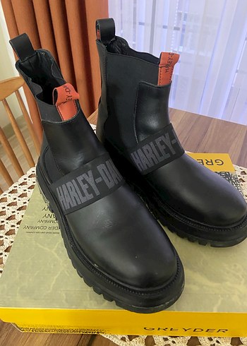 Harley Siyah Kadın Biker Botlar, Tokalı, Kalın Topuklu - Görsel 2