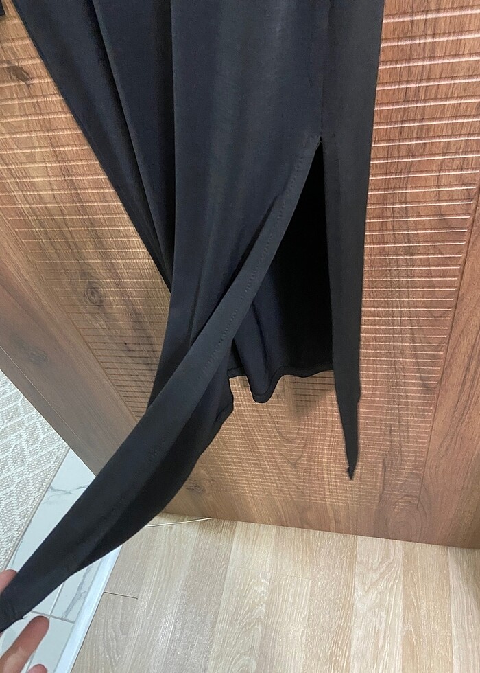 Bel Detaylı Siyah Elbise - Görsel 5