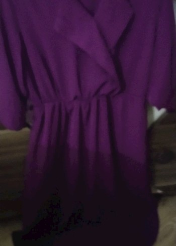 Mor Midi Kadın Sabahlık, Salaş Kesim - Görsel 2