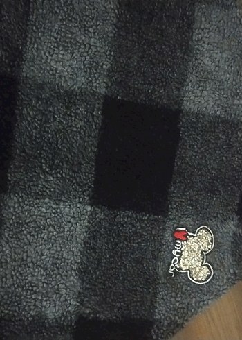 Kapüşonlu Gri Ekose Kız Panço - Görsel 4