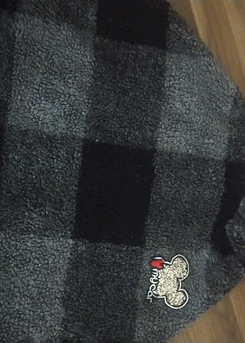 Kapüşonlu Gri Ekose Kız Panço - Görsel 3