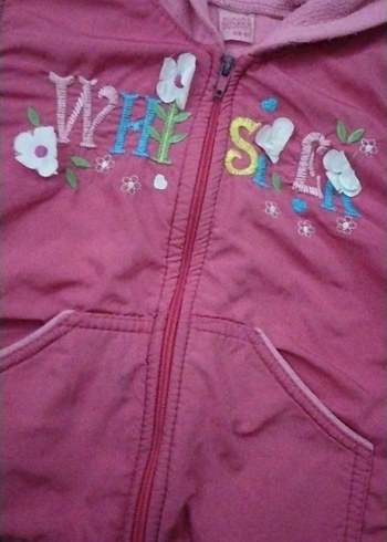 Kız Çocuk Kapüşonlu Nakışlı Fermuarlı Ceket - Görsel 7