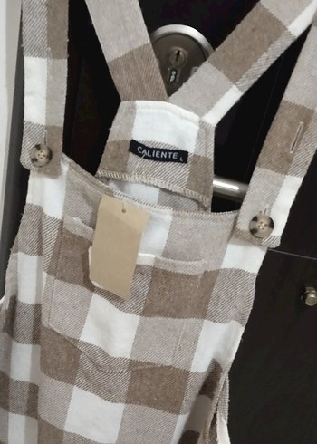 Bej Ekoseli Mutfak Önlüğü - Görsel 3