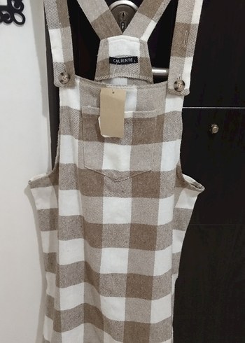 Bej Ekoseli Mutfak Önlüğü - Görsel 2