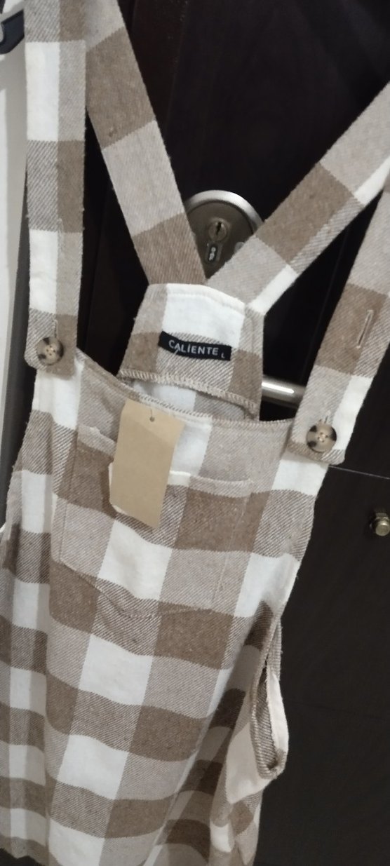 Bej Ekoseli Mutfak Önlüğü - Görsel 3