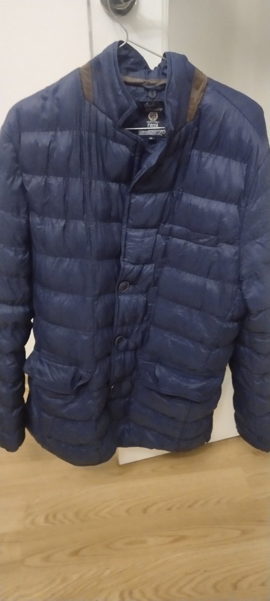 Mavi Parlak Erkek Midi Mont - Görsel 3