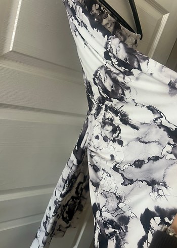 Gri Batik Desenli Salaş Uzun pantolo - Görsel 5