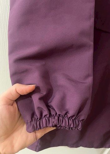 Mor Kapüşonlu Kadın Yağmurluk - Görsel 3