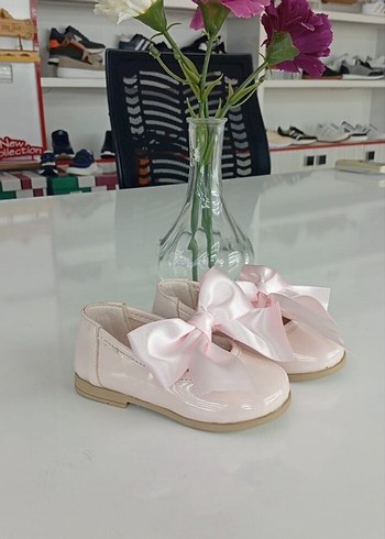 Pembe Fiyonklu Kız Çocuk Babet Ayakkabı - Görsel 2