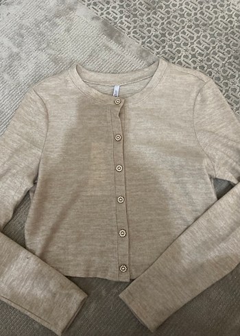 Düğmeli Bej Hamile Hırka - Görsel 4