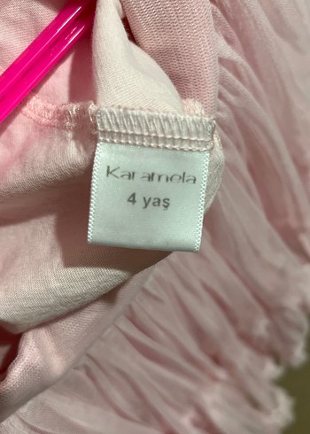 4 Yaş Beden Pembe Fırfırlı Kız Çocuk Etek