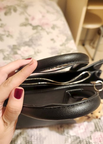 Beden siyah Renk Stradivarius Sert Tote Çanta