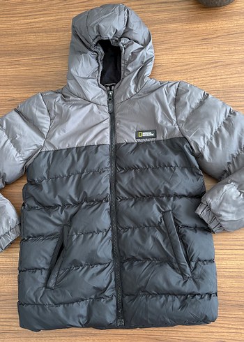 Gri Erkek Çocuk Kapüşonlu Mont - Görsel 2